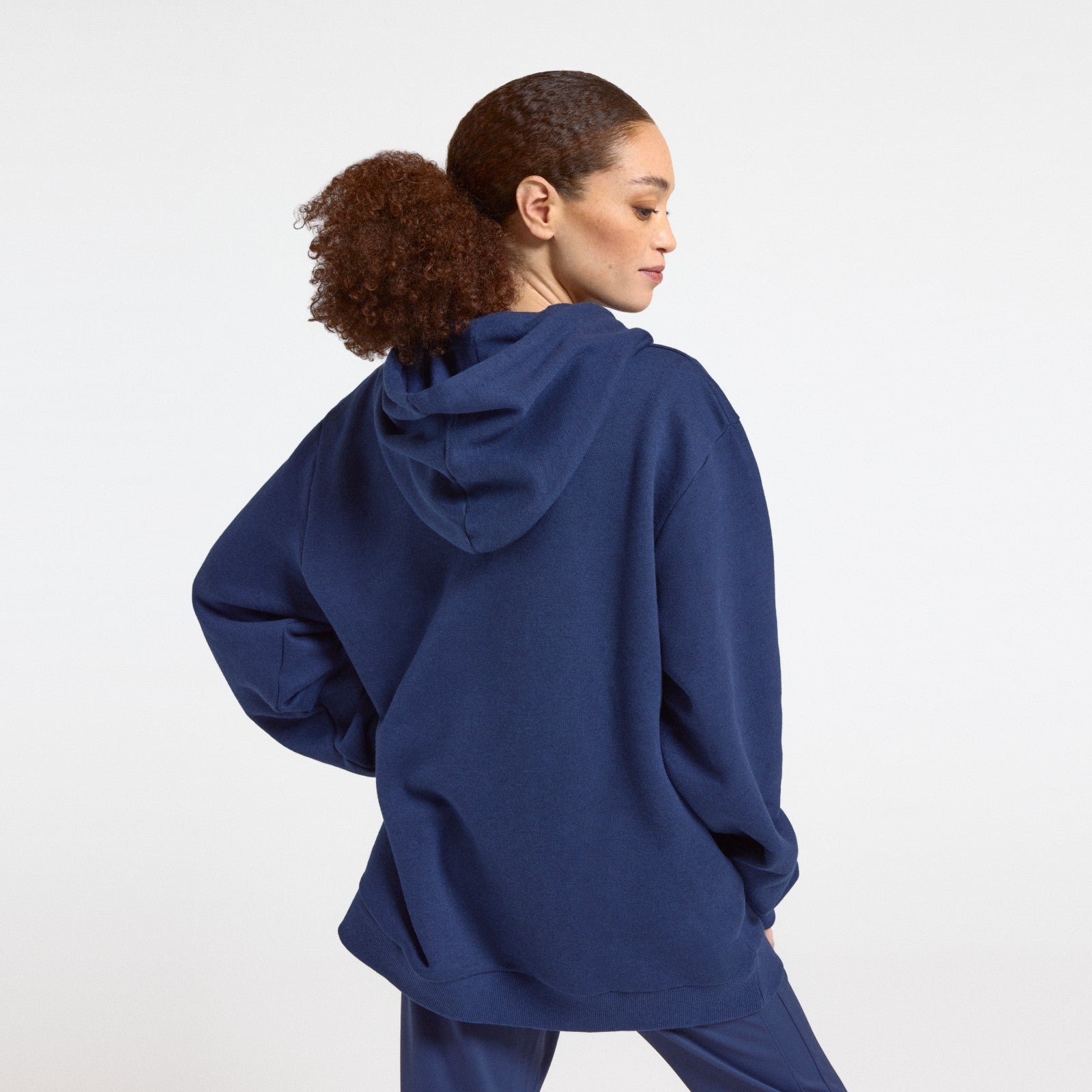 Unisex Merino Blend Hoodie - Deep Navy - Image 4