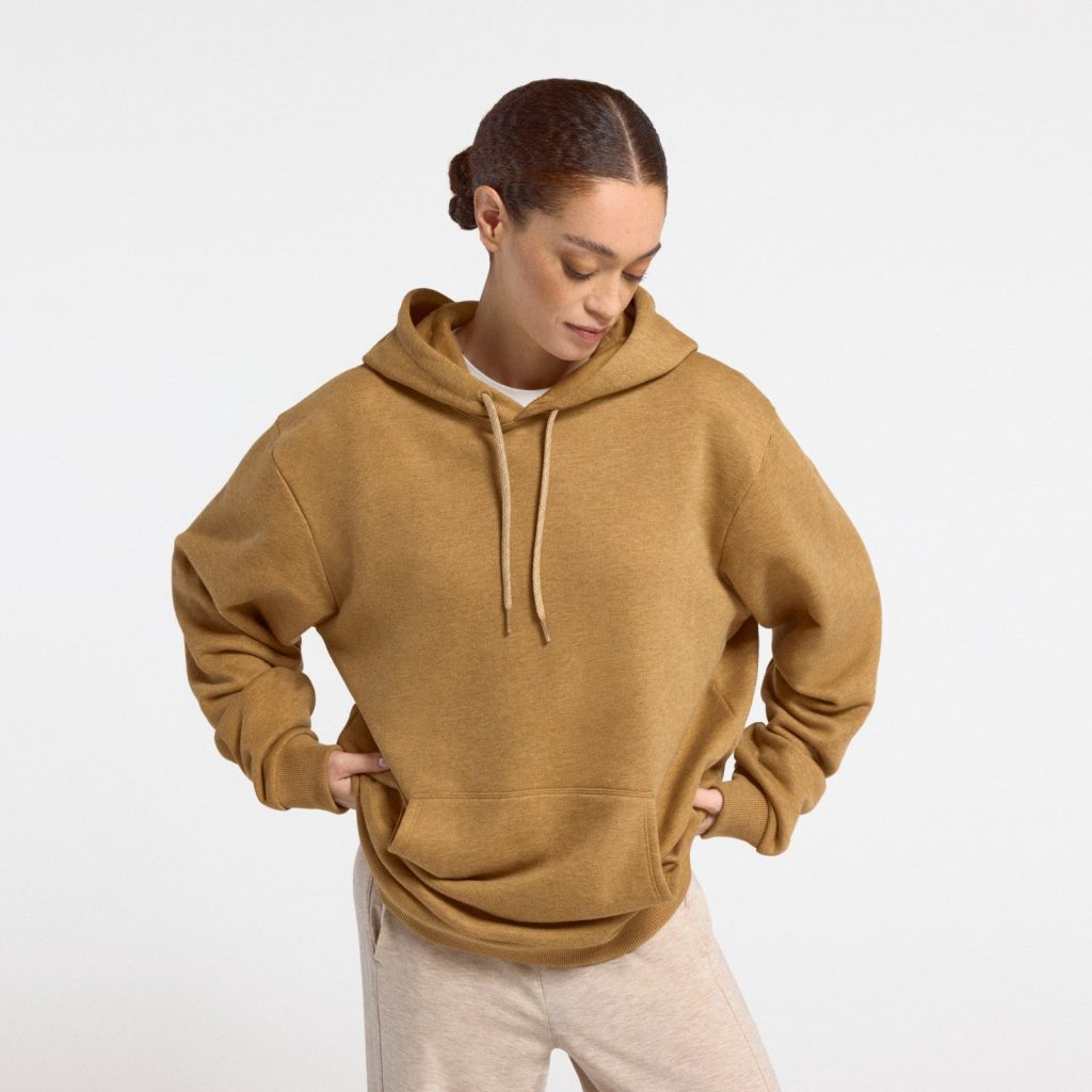 Unisex Merino Blend Hoodie - Stony Beige Heather
