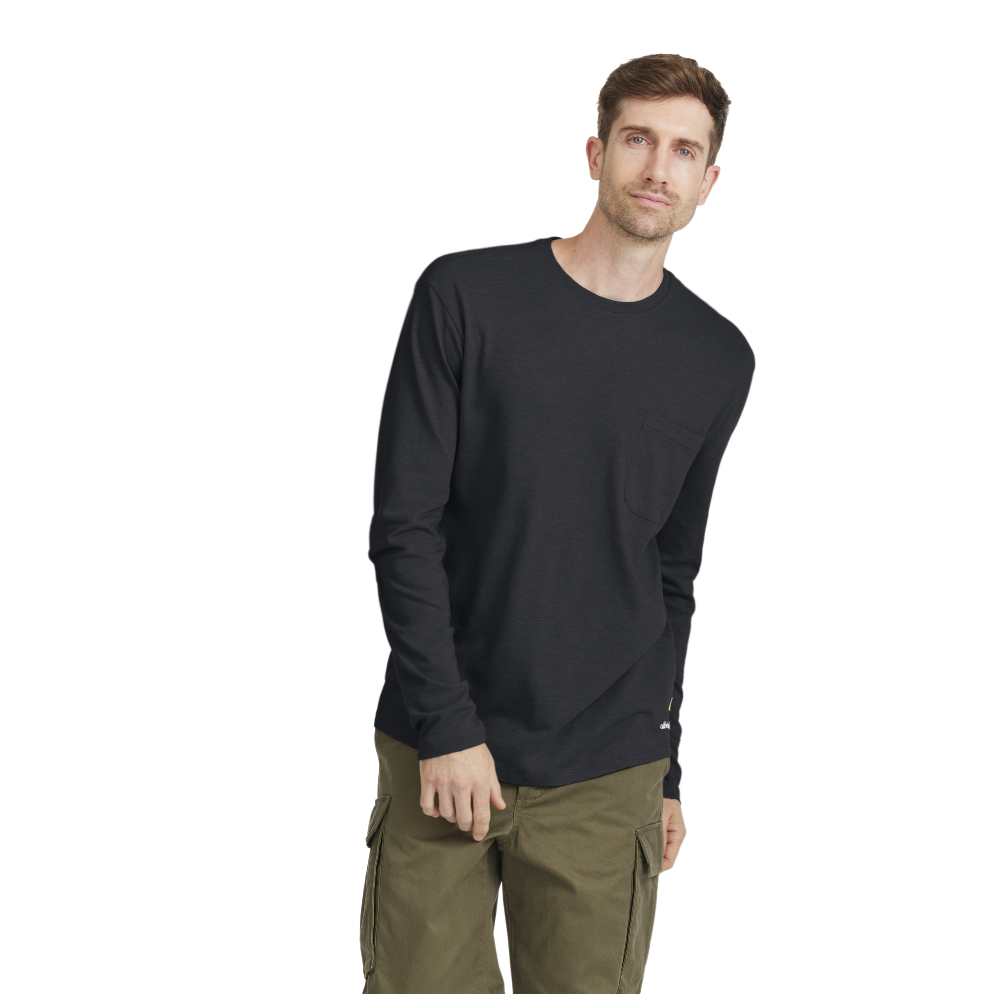 Men's Soft Merino Long Sleeve Tee - True Black
