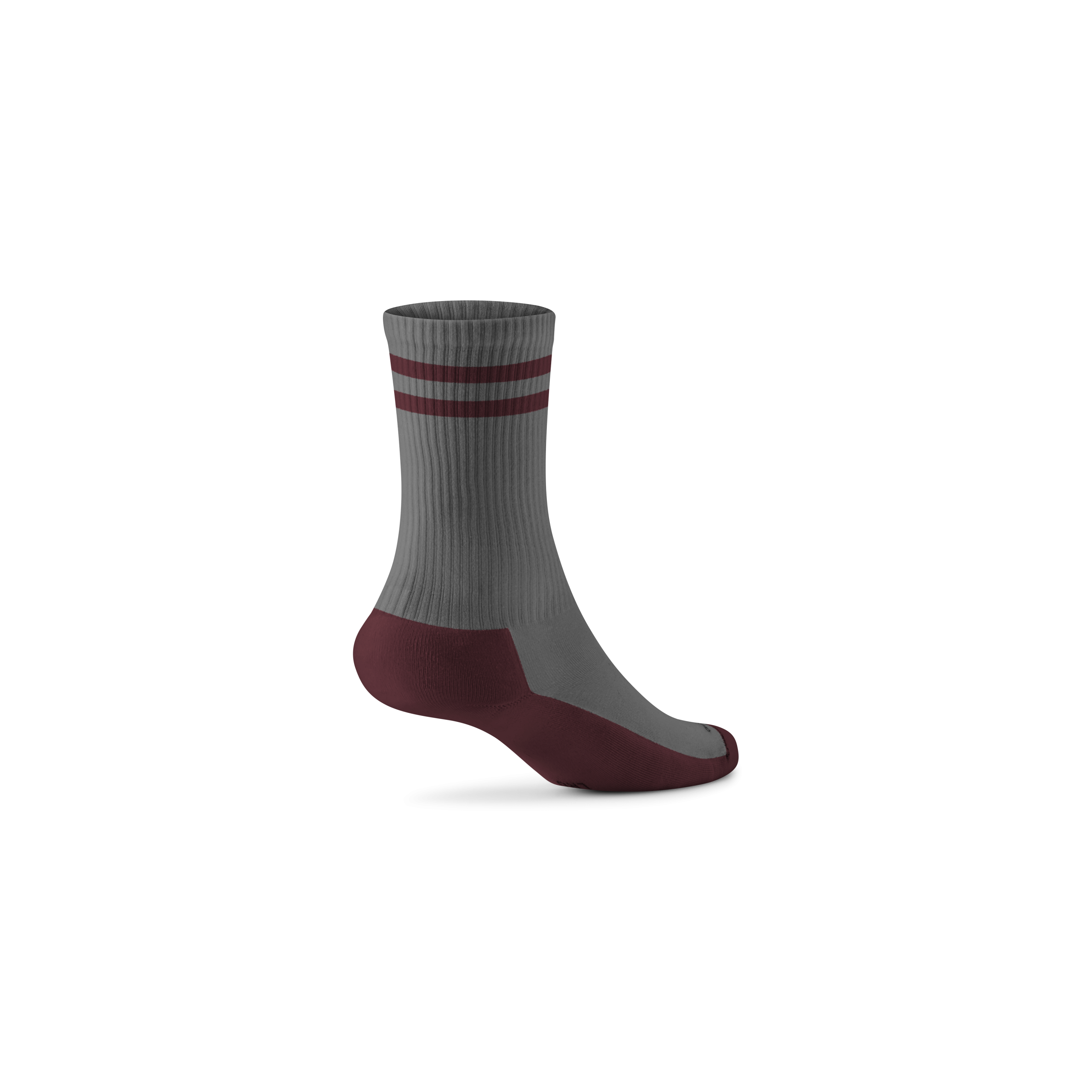 Anytime Crew Sock - Medium Grey/Hazy Burgundy Stripe - Image 2